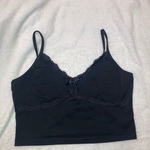 cropped lace tank top